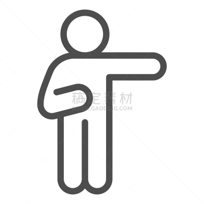 线图标,轮廓,矢量,人,男人,手臂,举起手,注视镜头,时尚,设计