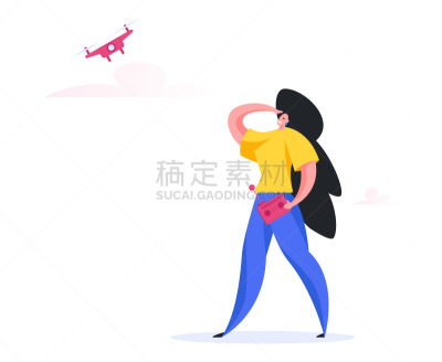 女人,绘画插图,无人机,矢量,公寓,驾机