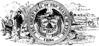 犹他,海豹,1904,白色,矢量,雕刻图像,黑色,美国人,鹰,复古