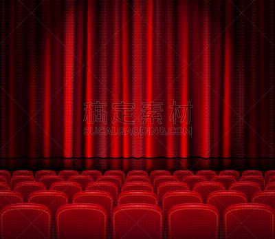 红色,窗帘,座位,戏剧表演,关闭的,式样,图像,矢量,舞台,复古