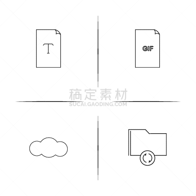 直的,活页夹,标志,图标,矢量,云,图像,石洞壁画,GIF动图