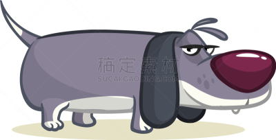 狗,比格犬,卡通,幽默,舌头,轮廓,白色,褐色,可爱的,小的