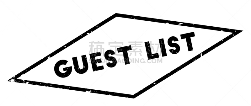 宾客名单,橡皮章,分离着色,传媒,白色,红色,事件,流行音乐会