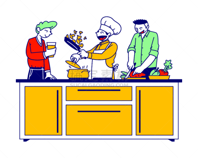 食品,围裙,羽饰丝绒帽,绘画插图,人,男人,健康食物,饮食,矢量,烹调