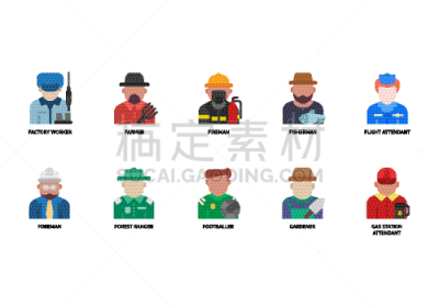 职业,计算机图标,商务,人,图像,性格,矢量,加油站服务员,布置,分娩