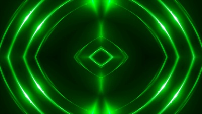 摘要背景用VJ绿色分形万花筒。3D渲染数字背景