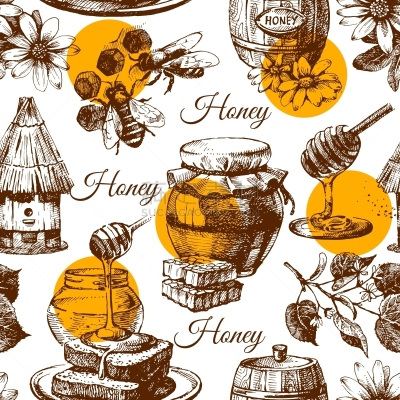蜂蜜,草图,四方连续纹样,动物手,生物学,有机食品,自然,精神振作,食品,绘制