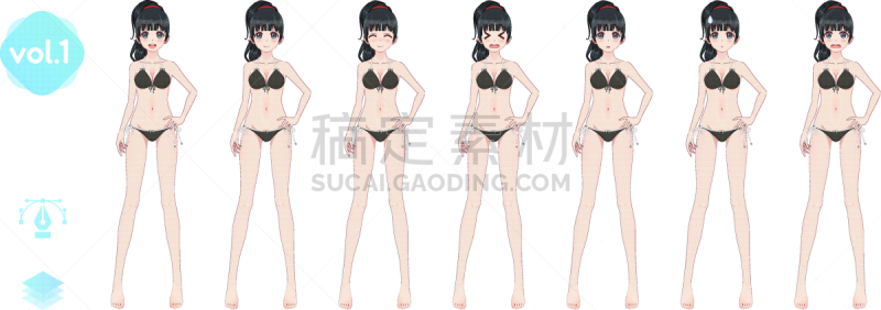 夏天,女孩,日本漫画风格,比基尼,可爱的,榴弹发射器,现代,自然美,约会,做