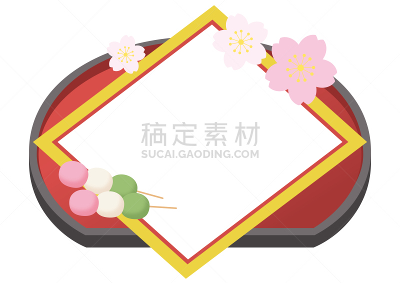 日本,餐具,红色,纸,盘子,彩色图片,团子,三个物体,布置