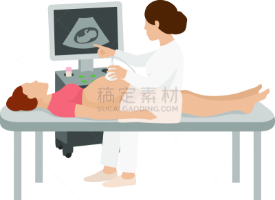 女人,绘画插图,健康保健,超声波,矢量,门诊部,怀孕
