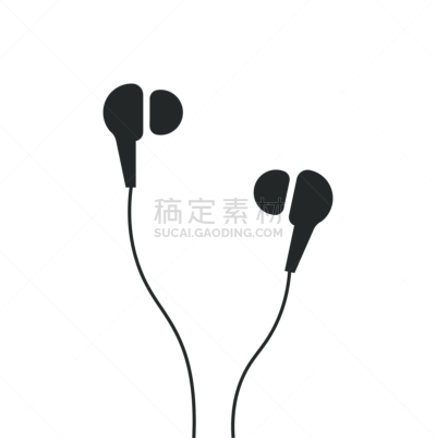 耳机,图像,矢量,抽象,小的,极简构图,有线的,在活动中,噪声,一个物体