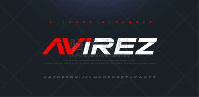 sport modern future italic alphabet font