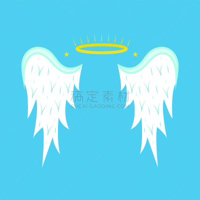 天使,卡通,蓝色背景,华丽的,翅膀,老鹰,模板,爱