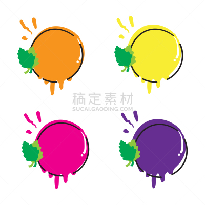 清新,果汁,水果,乱画,标签,计算机图标,矢量,概念,动物手,绘制
