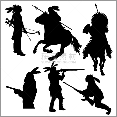 美国西部,城市武士,分离着色,轮廓,白色,红色,勇气,男人,收集