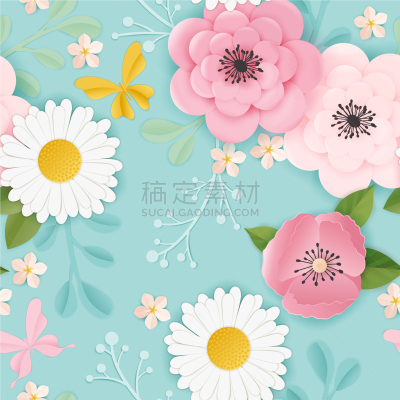 折纸工艺,纸,花束,春天,四方连续纹样,华丽的,有叶的,纺织品,浪漫,壁纸