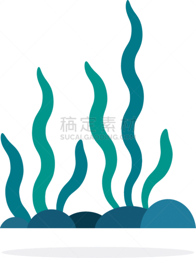 spirulina algae flat isolated