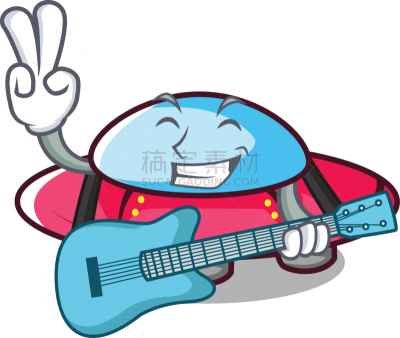 吉他,吉祥物,不明飞行物,时尚,动画片,血管,诱拐者,可爱的,闪亮的,概念