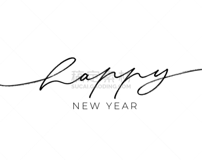 短语,2020,新年前夕,绘画插图,幸福,分离着色,矢量,墨水,书法,雕刻图像