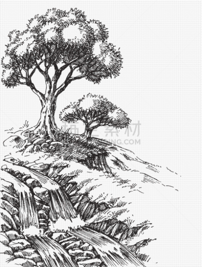瀑布,橄榄,地形,绘画插图,动物手,草坪,壁纸,水下落,公园,草