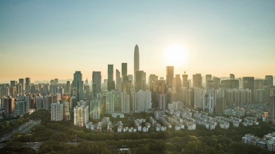 深圳现代建筑外墙，延时摄影