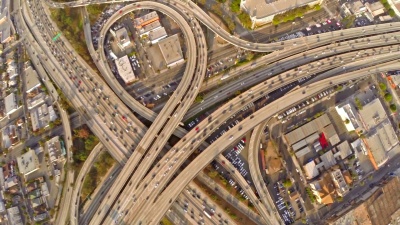 空中加利福尼亚洛杉矶高速公路