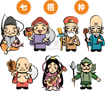 新年前夕,神,幸福,东方人,可爱的,传统,人,图像,性格,矢量