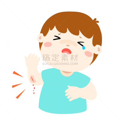 男孩,意外事件,分离着色,人,图像,小的,性格,矢量,哭