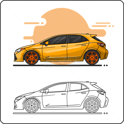 yellow sport car