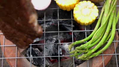 牛排烧烤慢动作
