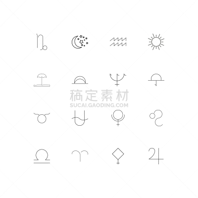 轮廓,直的,星座,计算机图标,天秤座,水瓶座,白羊座,图像,矢量,雅典娜