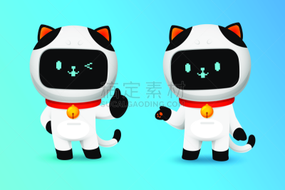 可爱的,猫,性格,自动的,动作,数字化显示,背景分离,玩具,技术,现代