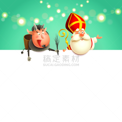 可爱的,厚木板,绘画插图,幸福,克朗普斯,性格,矢量,庆祝,度假