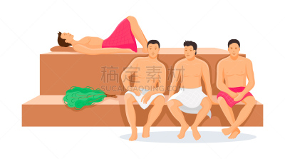 毛巾,男人,桑拿浴,扫帚,热,健康保健,背景分离,长椅,医疗流程,温度