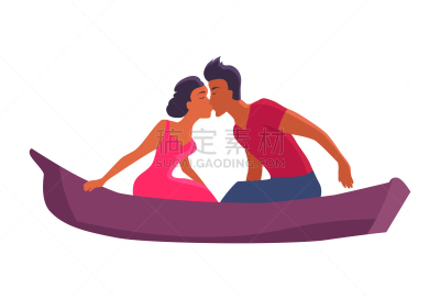 紫色,伴侣,一见钟情,皮船,男人,男孩,女人,女孩,亲吻,游泳