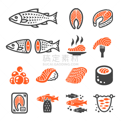 鲑鱼,牛排,寿司,清新,寿司卷,野生动物,食品,动物,品牌名称,烹调