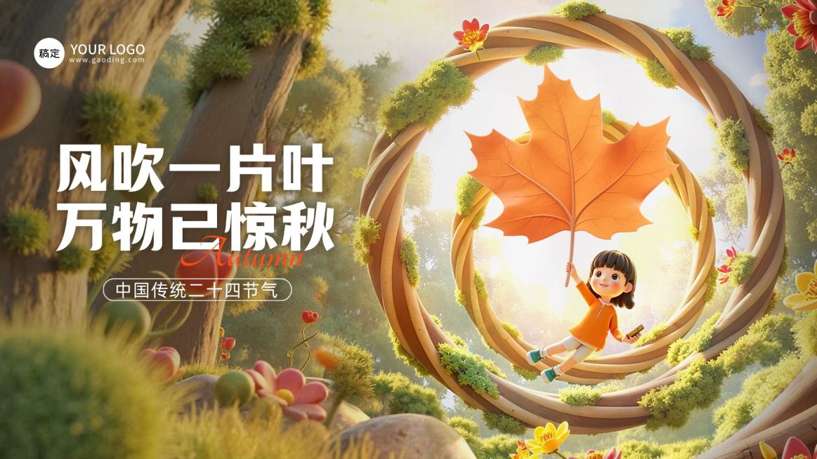 立秋节气祝福温馨感公众号首图AIGC预览效果