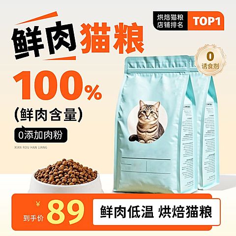 猫粮狗粮日用家居产品简约墙面背景商品主图AIGC