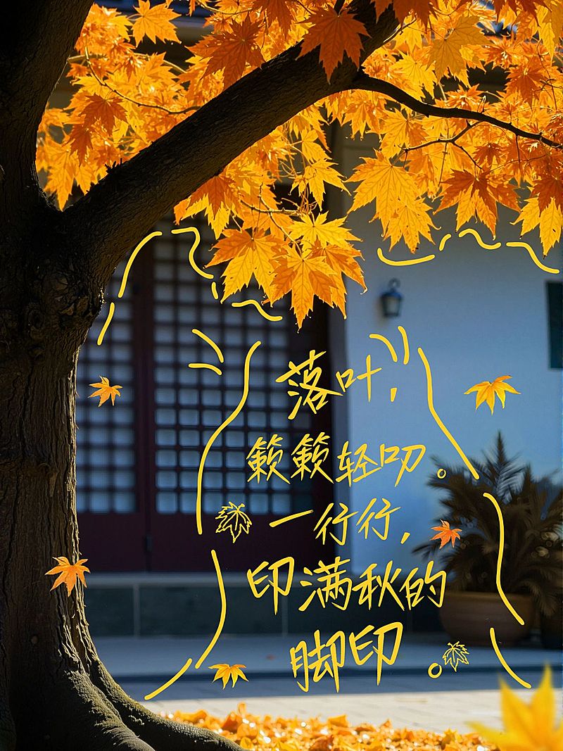 情感语录分享秋天松弛感实景图文排版小红书封面