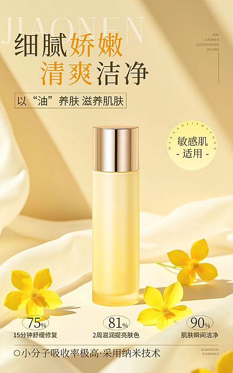 电商美容美妆产品营销展示电商竖版海报AIGC