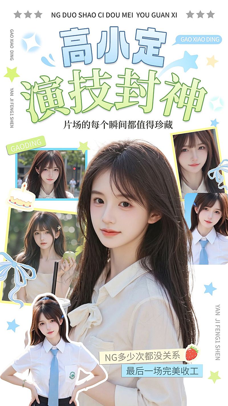 粉丝应援极简拼贴手机海报aigc