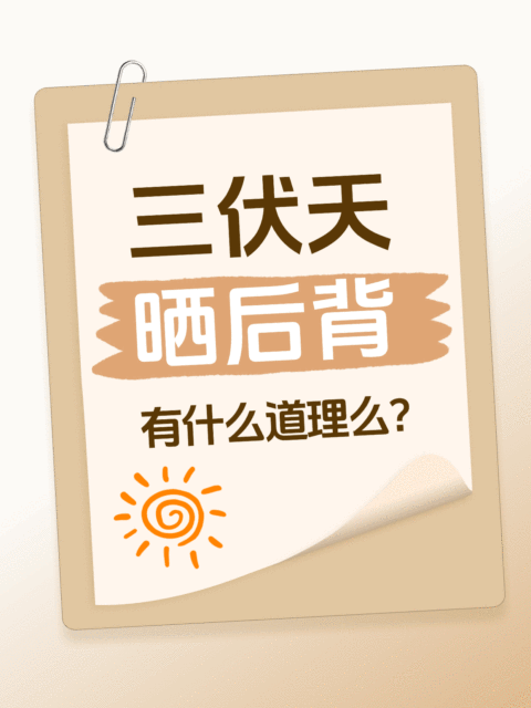 三伏天养生科普宣传动态小红书封面