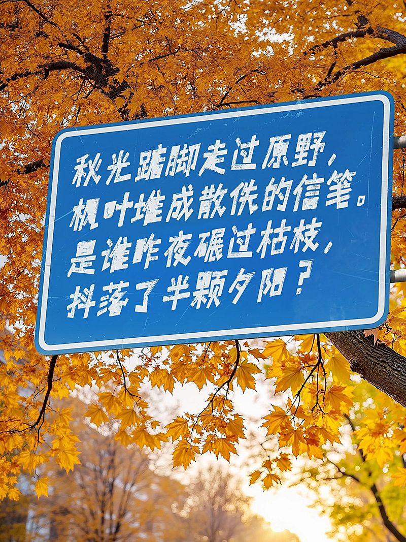 情感语录分享秋天松弛感实景图文排版小红书封面