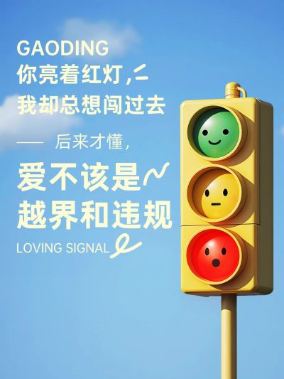 情感文案分享红绿灯emoji小红书封面aigc