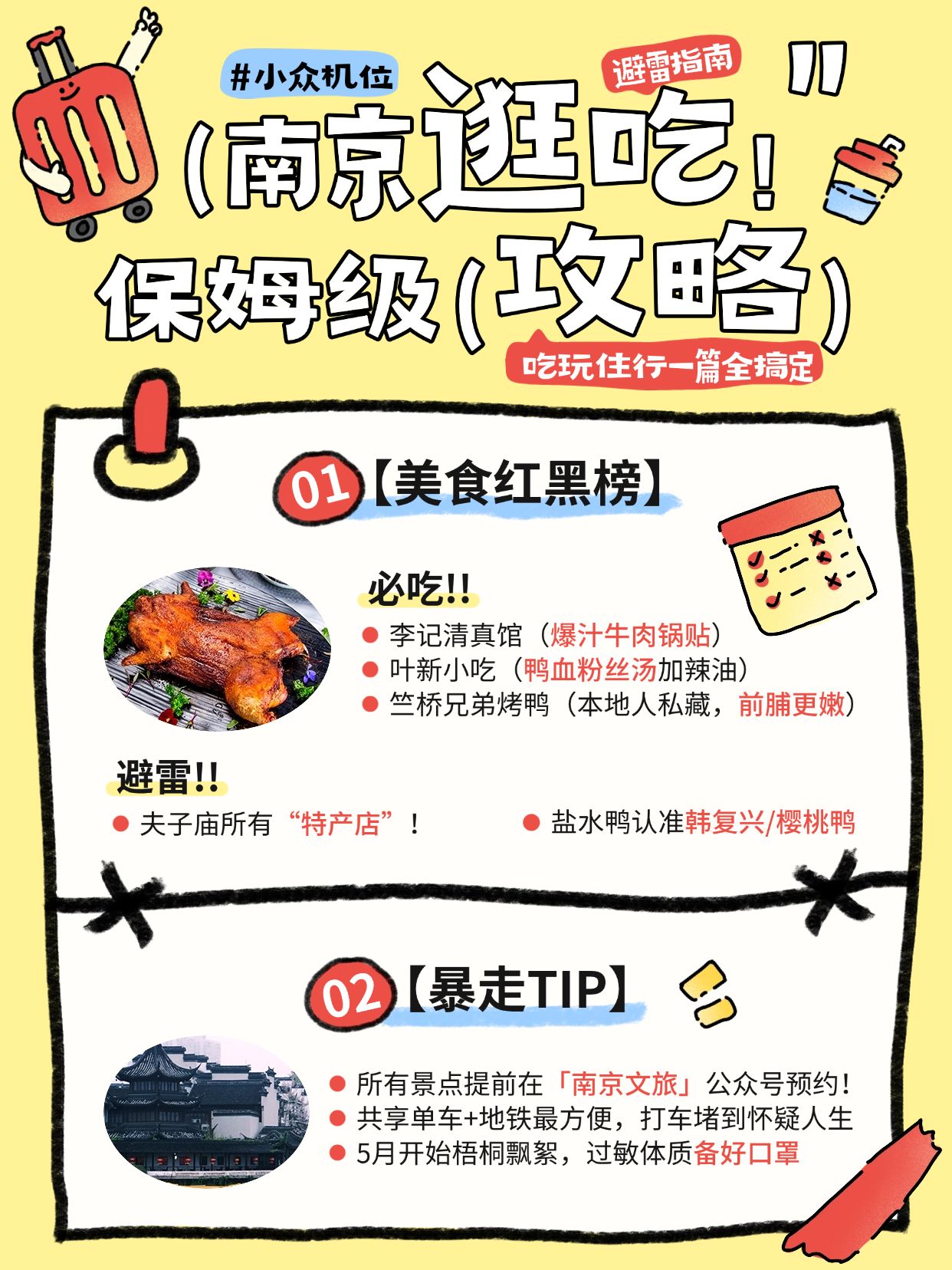 点击进入编辑 旅游攻略拙气感插画小红书配图预览效果
