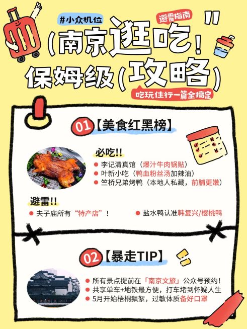 旅游攻略拙气感插画小红书配图预览效果