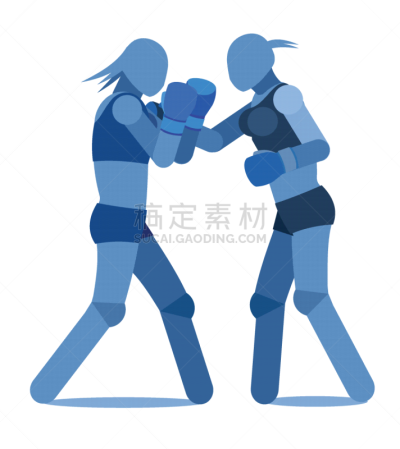 绘画插图,女孩,拳击,图像,矢量,女性,拳击台,公亩,打斗,进攻
