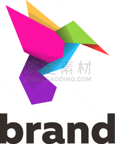 bird logo with origami style