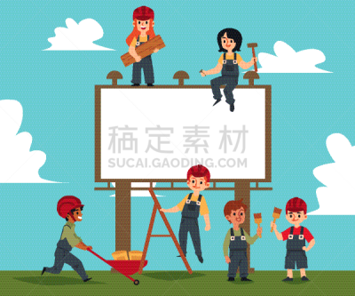 儿童,布告栏,团队,空白的,安全帽,涂料,童年,非洲人,少女
