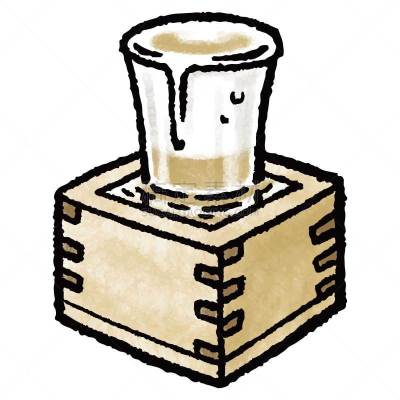 日本青酒,饮料,含酒精饮料,白色背景,透明,枡,玻璃杯,日本食品,干杯
